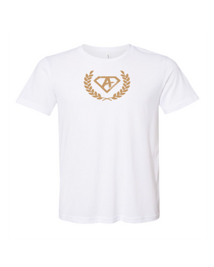 AN Excellence "A" Logo: White/Gold T-Shirt